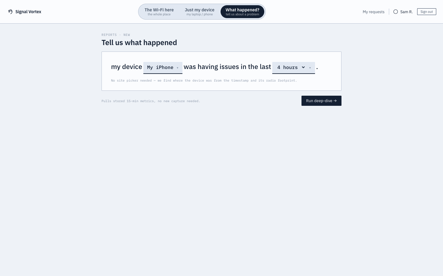 What happened report flow